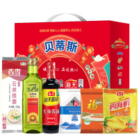 贝蒂斯 米面粮油组合 1400g+968ml 橄榄油珍珠香米挂面调味品 年货组合