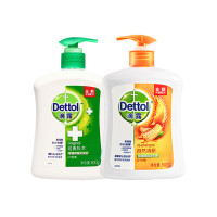 滴露Dettol 健康抑菌洗手液 抑菌99.9% 易冲洗 男士女士通用 呵护全家 经典松木500g+自然清新500g