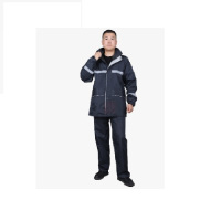 际华防护 406002双层分体雨衣前后反光条 藏青色-XXXXL