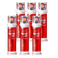 高露洁 欧洲进口 耀白去渍直立按压式美白牙膏100ml*6支 5倍去渍