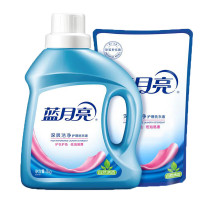 蓝月亮 洗衣液全瓶套装 亮白增艳 1kg洁净自然香+500g洁净自然香袋