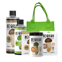 松鲜鲜 松茸调味料礼包 1165g 油醋汁黄豆酱卤汁 含礼袋