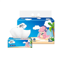 清风 卡通抽纸 3层100抽*6包/提 抽取式面巾纸 BR40AB
