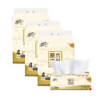 清风 抽纸原木纯品 3层100抽*4包*3提 家用餐巾纸