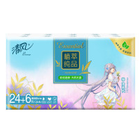 清风 植萃洛天依手帕纸 柔韧细滑天然无香 4层6片/包 30包/条*4条