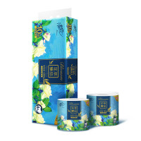 清风 花萃卷纸加香卷纸4层2000g 10卷*1提 有芯厕纸提装卷筒纸