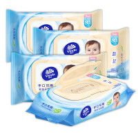 维达 婴儿湿巾纸 80片/包 4包带盖袋装 RO纯水宝宝新生儿童婴幼儿手口可用