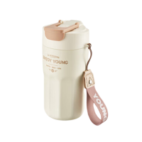 九阳(Joyoung) 保温壶 保温杯咖啡杯男女士随行杯490ml 陶瓷内胆吸管水杯 B49V-WR539 白色