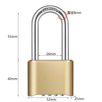 迈极安 底开四位密码锁 锌合金底部密码锁仓库门柜防水防锈古铜色 ZCD950 单位:把