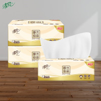 清风 原木纯品抽纸 细滑柔韧不掉屑不分层 3层110抽(整箱装24包)