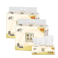 清风 抽纸 原木纯品 细滑柔韧不掉屑不分层 3层100抽(2提16包)