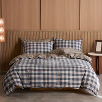 红豆家纺HODO-北欧套件-牧人格全棉双层纱被套200x230cm 床单245x250cm枕套48x74cm*2