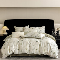 红豆家纺HODO-沁语套件-梵希绿长绒棉被套200x230cm 床单245x250cm 枕套48x74cm*2