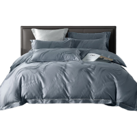 唐纳家纺全棉贡缎提花四件套 摩登都市(灰)