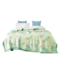 唐纳家纺天丝棉夏被-清风叶语 面 料:天丝棉(100%聚酯纤维) 填充物:100%聚酯纤维 200×230cm