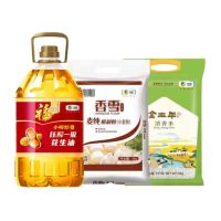 福临门中粮全家福粮油套餐10kg+4L 大米 清香米 面粉 压榨一级花生油