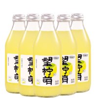 好望水 气泡水果汁饮料 望柠萌300ml*6 玻璃瓶 汽水