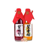 好望水 婚庆款饮料 大瓶杏福*1+梅好*1+红字配饰 婚宴摆件