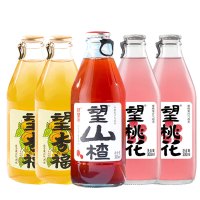 好望水 气泡水果汁 望山楂 望桃花 望杏福 300ml*6 玻璃瓶