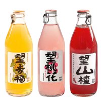 好望水 气泡水果汁 望梅好 望山楂 望桃花 望杏福 300ml*6 玻璃瓶