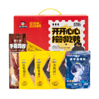 周黑鸭 开心鸭礼盒401g 翅中 鸭锁骨 鸭脖 魔芋爽 鸡脖 零食礼包