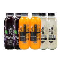 吕梁野山坡 三种口味 沙棘汁蓝莓汁梨汁 生榨果汁350ml*6瓶 组合装