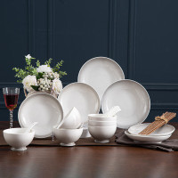 唯都 餐具整套家用 陶瓷餐具整套创意碗碟套装 璀璨24件套