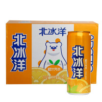 北冰洋 听装汽水(橙汁)330ml*24瓶 碳酸饮料 果汁饮品整箱