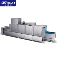 史蒂芬 FT-2BTN2 长龙式洗碗机 商用洗碗机 大型酒店食堂餐厅饭店大容量刷碗机厨房设备 双缸双喷带烘干 380V