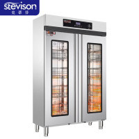 史蒂芬 RTP910-920D 双门不锈钢玻璃高温消毒柜 高低温可调热风循环四层分消毒柜单位食堂大容量碗筷餐具消毒柜