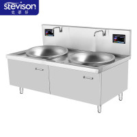 史蒂芬 SDF-WS-SG12B60 电磁款双头大锅灶 电压380V 功率12KW*2 材质201不锈钢