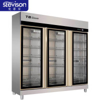 史蒂芬 SDF-GTP1688T8 三门金拉丝消毒柜 大容量1688L 220V 臭氧+中温热风循环系统,双重保护装置