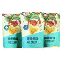 三只松鼠(Three Squirrels) 蟹香蚕豆蟹黄味205g*3袋 解馋休闲特色小吃