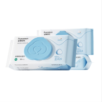 全棉时代 纯水湿巾 80抽*3包婴童手口湿巾亲肤100%棉