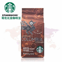 星巴克 哥伦比亚咖啡豆 中度烘焙 可代研磨粉 黑咖啡 250g/袋