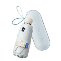 蕉下 胶囊系列黑胶五折伞 防晒防紫外线小巧便携 奶盐灰