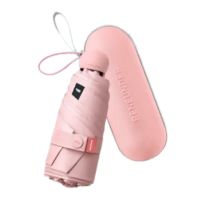 蕉下 胶囊系列黑胶五折伞 防晒防紫外线小巧便携 腮桃粉