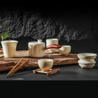 菲米生活(PHMI) 沐兮羊脂玉瓷茶具套装 FM-CJ2119 玉脂黄