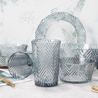 菲米生活(PHMI) 芊叶意璃 玻璃餐具七件套碗碟杯套组 FM-CF2301