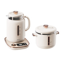 Abereve艾贝丽多功能养生套装1.8升烧水壶电水壶养生壶1.2升电炖盅煲汤锅 ABL-TZ1812 白色 3L