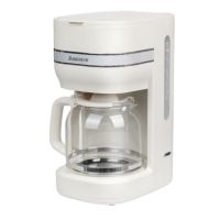 艾贝丽滴漏咖啡机 家用1.5L大容量咖啡萃取壶30S防滴漏 高硼硅玻璃壶身 水箱可视滤网可卸ABL-KF497D 珍珠白