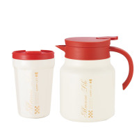 艾贝丽秋枫茶语套装 健康饮水[焖茶壶1000ML+陶瓷杯400ML]ABL-43QF 石榴红