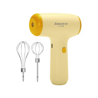 Abereve艾贝丽无线打蛋器家用电动打蛋机 迷你奶油打发器手持自动搅打鸡蛋器搅拌器[烘焙工具]ABL-D02 明黄色