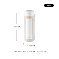 苏泊尔(SUPOR) 保温壶2.0L大容量不锈钢户外便携旅行热水壶瓶 活力白KC20KY10