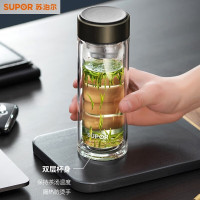 苏泊尔(SUPOR)耐热玻璃杯 双层耐热330ML泡茶杯 KC33GU10