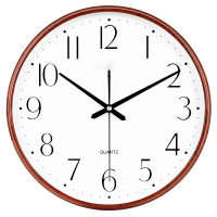 挂钟简约创意钟表客厅时钟卧室石英钟表挂墙C3076 咖木 38cm直径