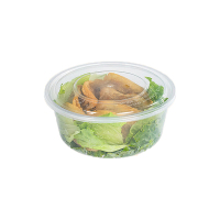 一次性圆形750型带盖打包餐盒300套装透明TMJ-857 圆形带盖