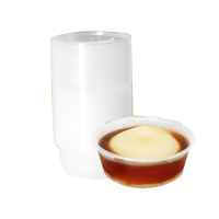 一次性饭盒圆形碗透明快餐盒加厚带盖打包盒外卖餐具300型450套