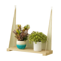 阳台实木花架悬挂式置物架 单个原色横条50长