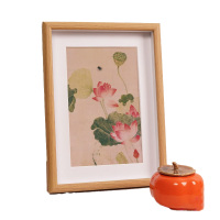 桌面文艺摆画 花鸟山水-02款 10寸真玻璃画框 22*27